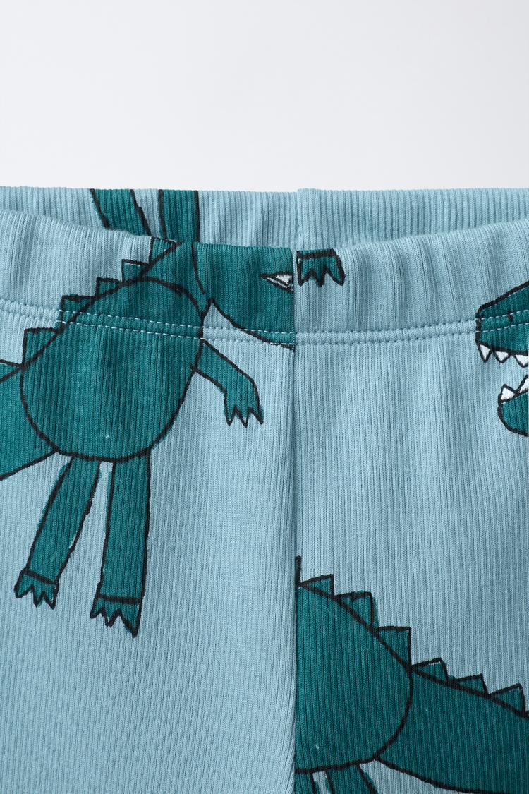 Leggings acanalados con estampado de dinosaurio 3