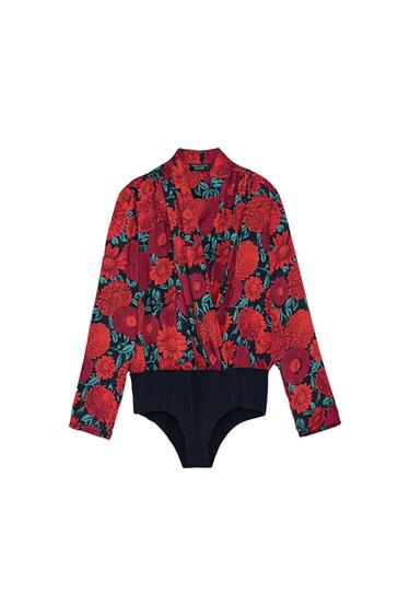 CROSSED BODYSUIT WITH LONG SLEEVES