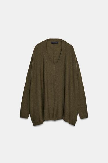 OVERSIZE WOOL JUMPER - Green by Zara