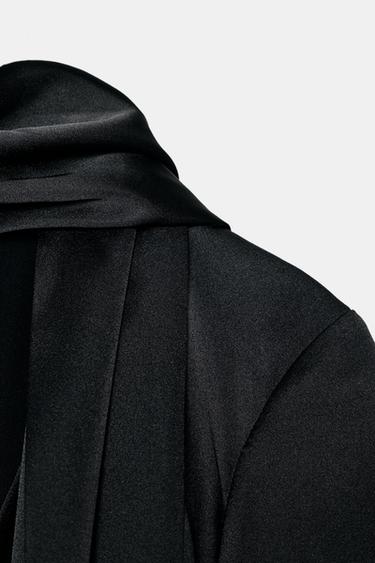 SATIN DRESS WITH FOULARD - Black by Zara - Image 2