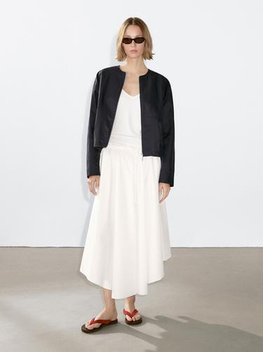 Chaqueta bomber mezcla algodón - Marino de Zara