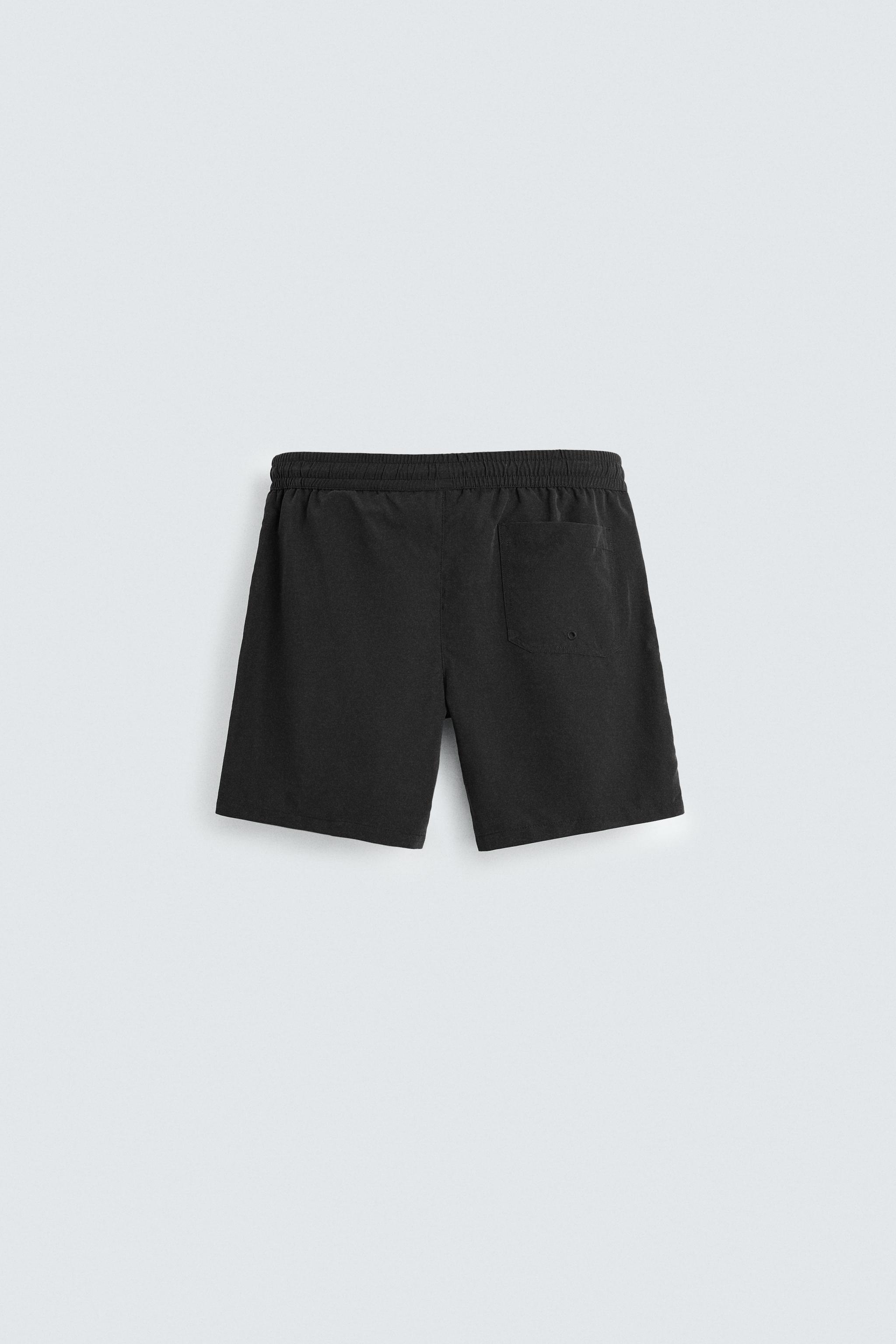 BASIC LONG SWIM TRUNKS - Khaki | ZARA United States