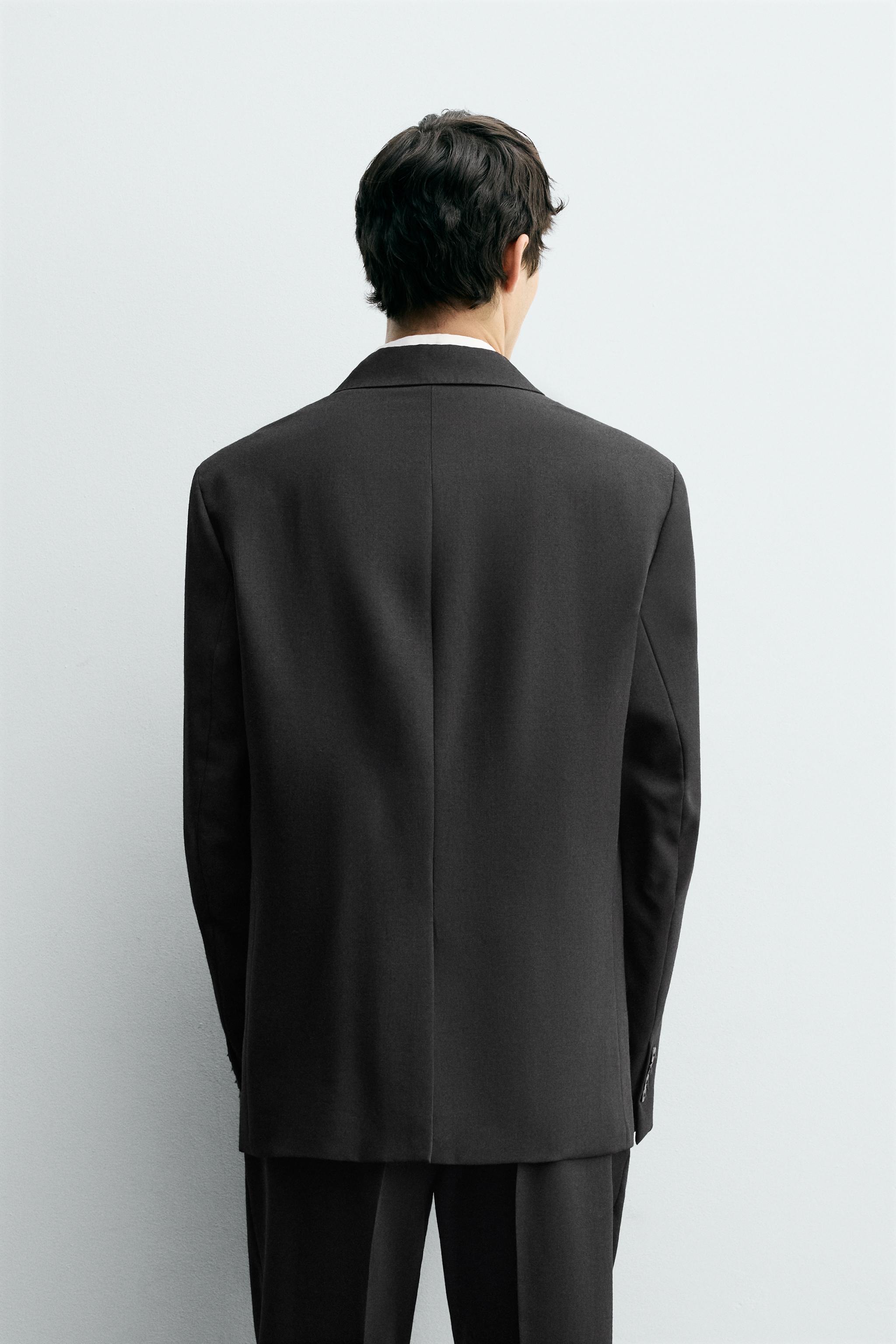 100% WOOL DOUBLE BREASTED SUIT BLAZER