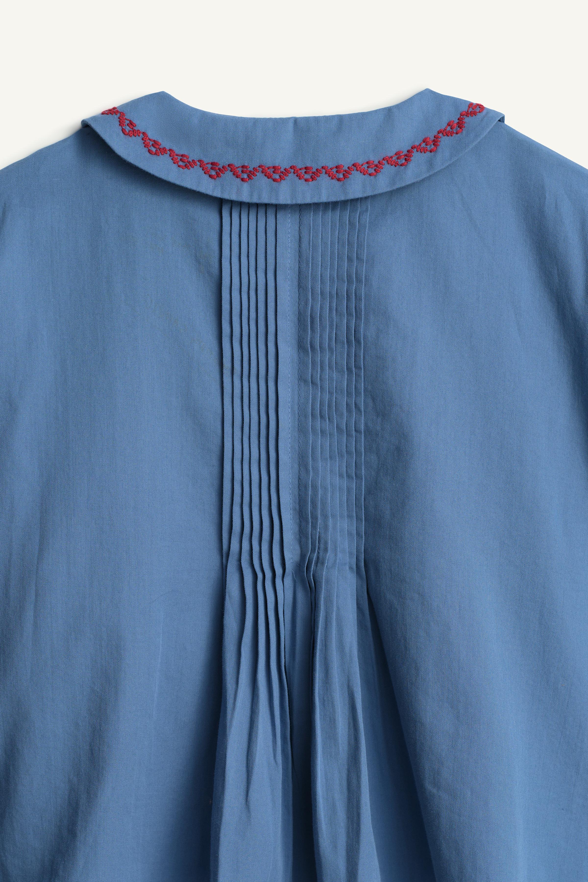 LIMITED EDITION EMBROIDERED PINTUCK BLOUSE
