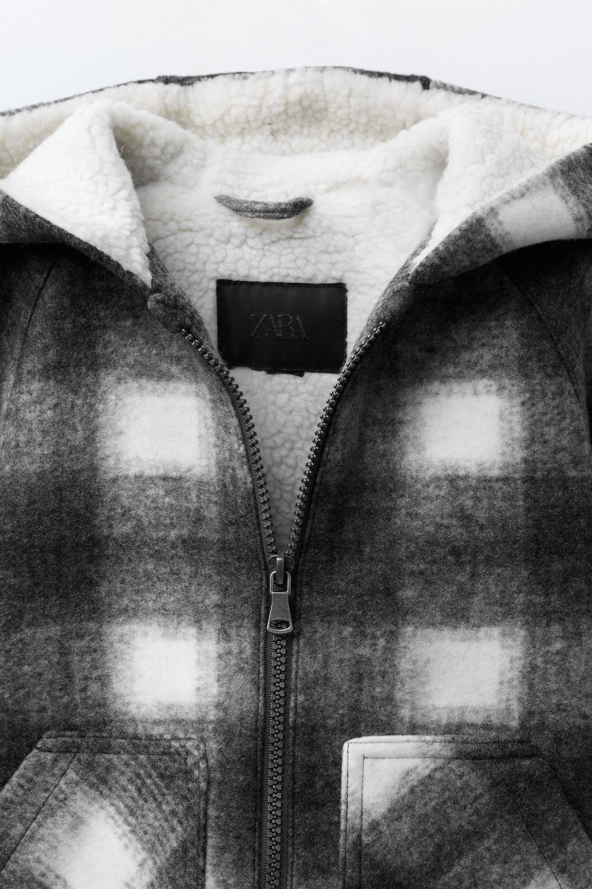 PLAID FLEECE COAT