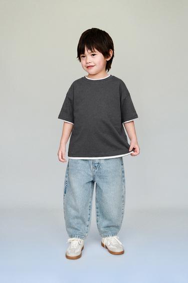 JEANS BALLON OVERDYE - Zara-ს Light blue