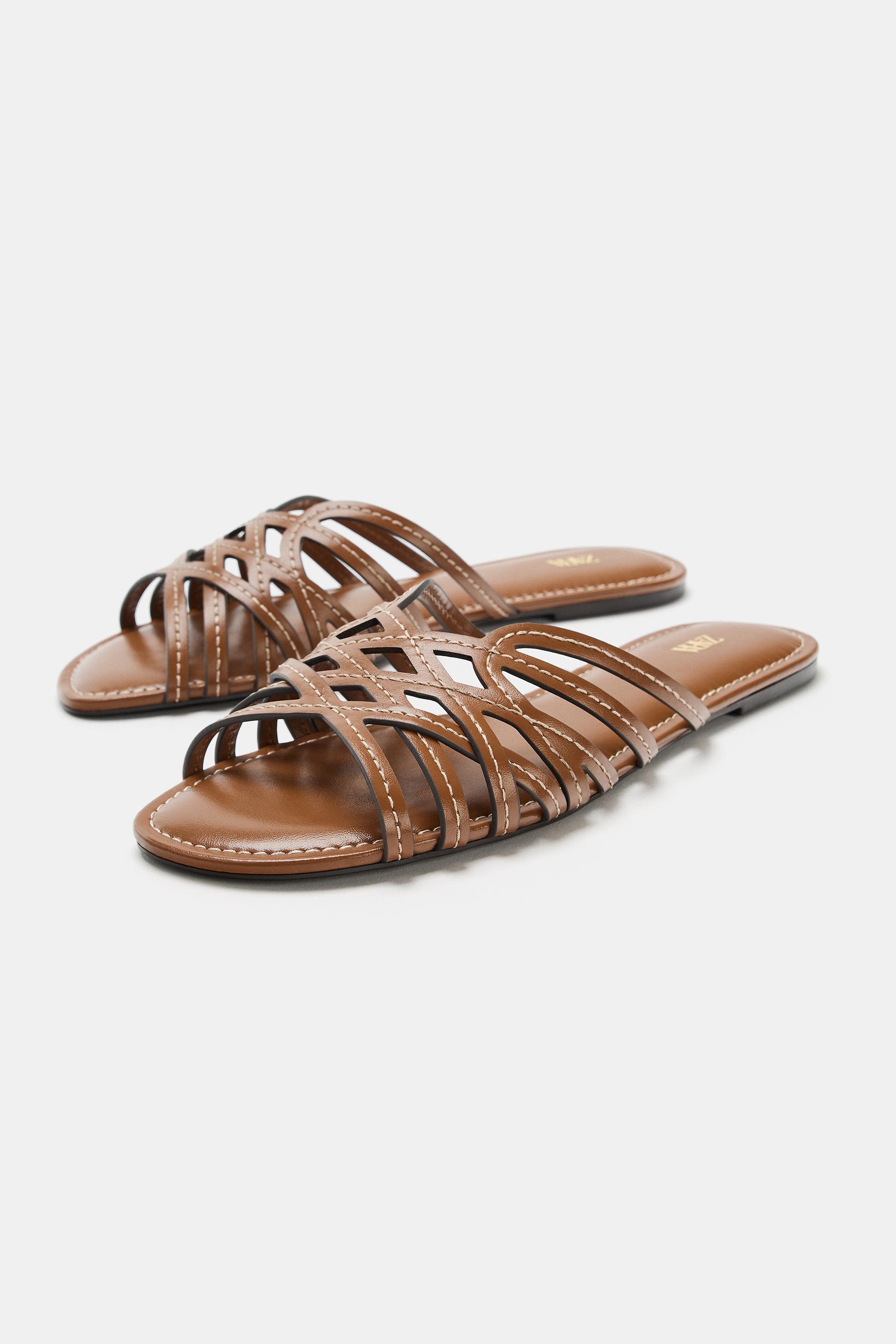 Zara ÇOK BANTLI DÜZ SANDALET görsel 3