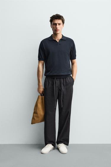 Zara PLETENA POLO MAJICA REGULAR FIT KROJA – tamnomornarsko plava – Slika 0