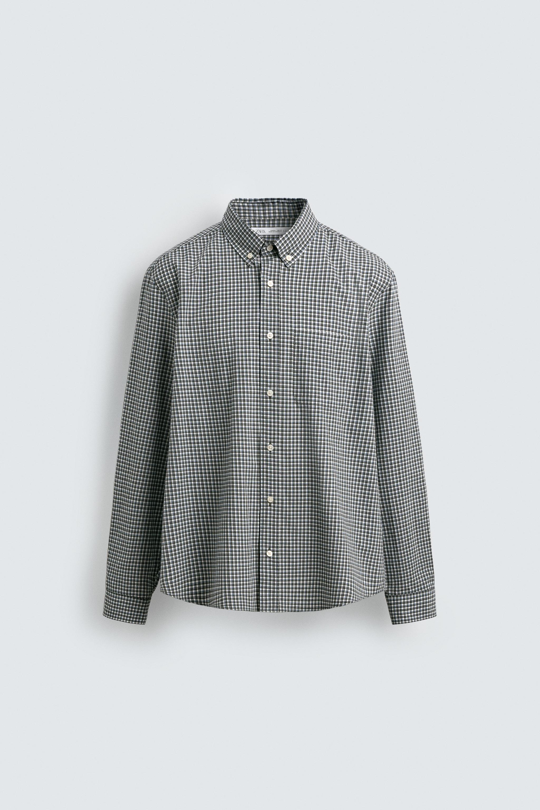 SOFT COTTON SHIRT — Gray / Blue