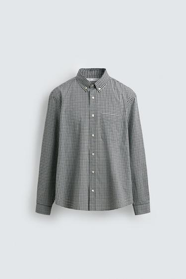 SOFT COTTON SHIRT - Grey / Blue by Zara