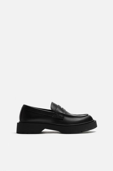 Zara CHUNKY PENNY LOAFERS - Black