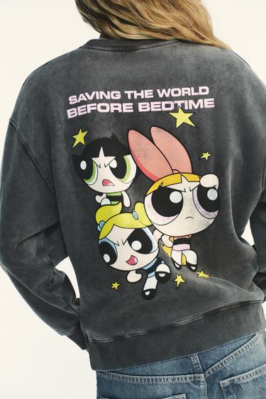 THE POWERPUFF GIRLS™ WASHED-EFFECT SWEATSHIRT - Anthracite grey by Zara - Image 2