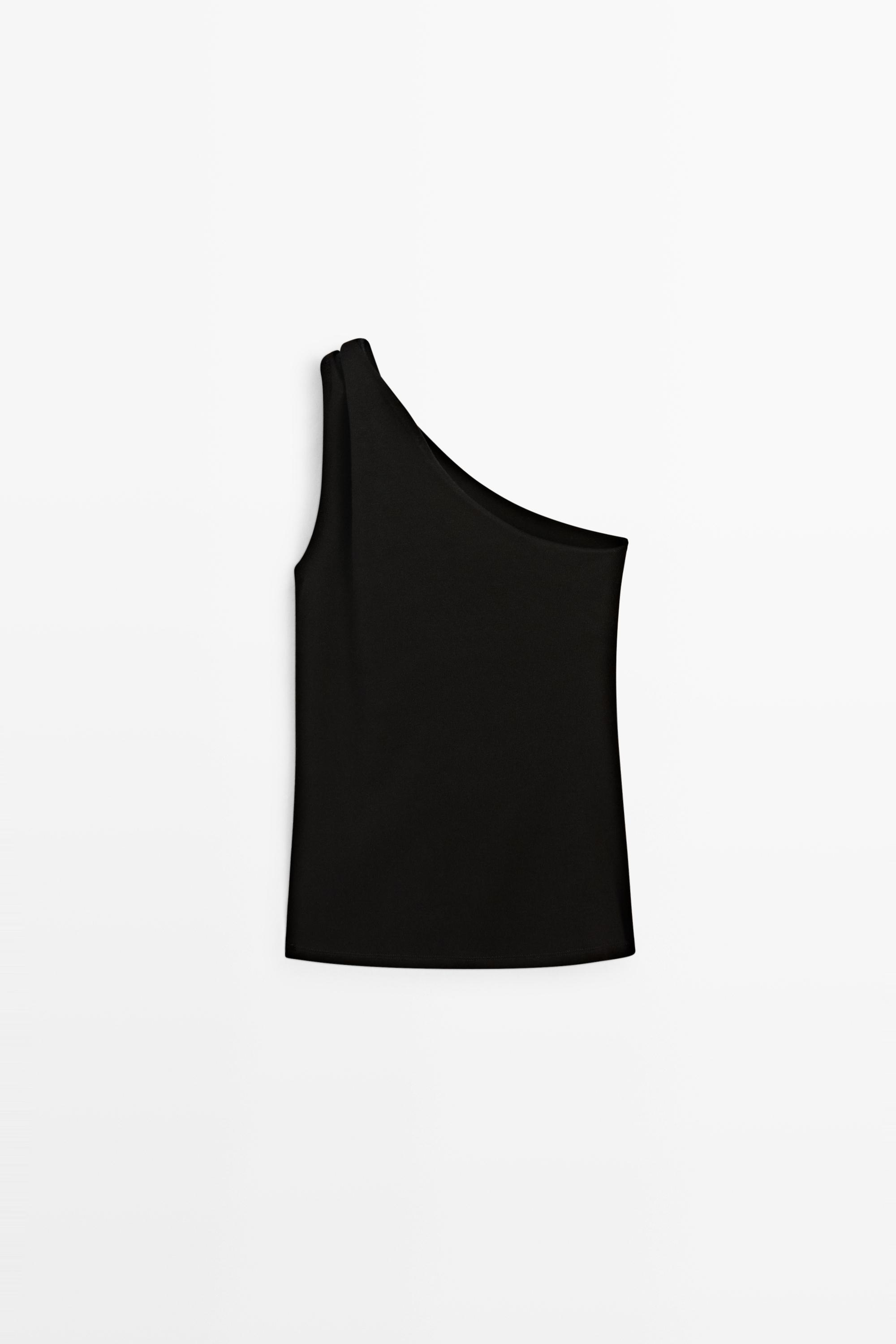 Asymmetric top with metal detail