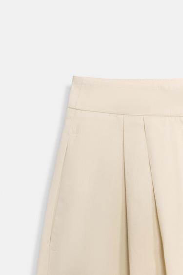 BARREL TROUSERS WITH ADJUSTABLE HEM - Ecru by Zara - Image 6