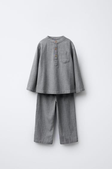 2-6 YEARS / STAND COLLAR PYJAMAS - Grey marl by Zara - Image 0