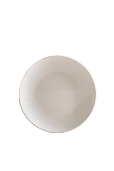 PLATO POSTRE GRES - Blanco de Zara