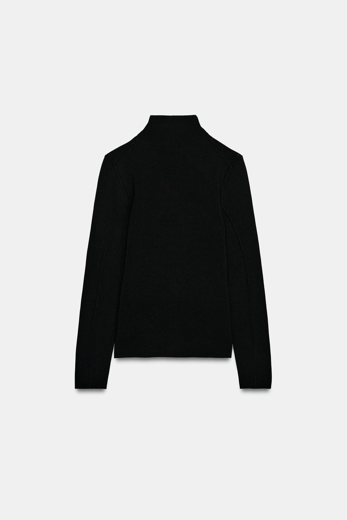 Женский кардиган Zara Zip-Up, цвет: Чёрный — фото 7