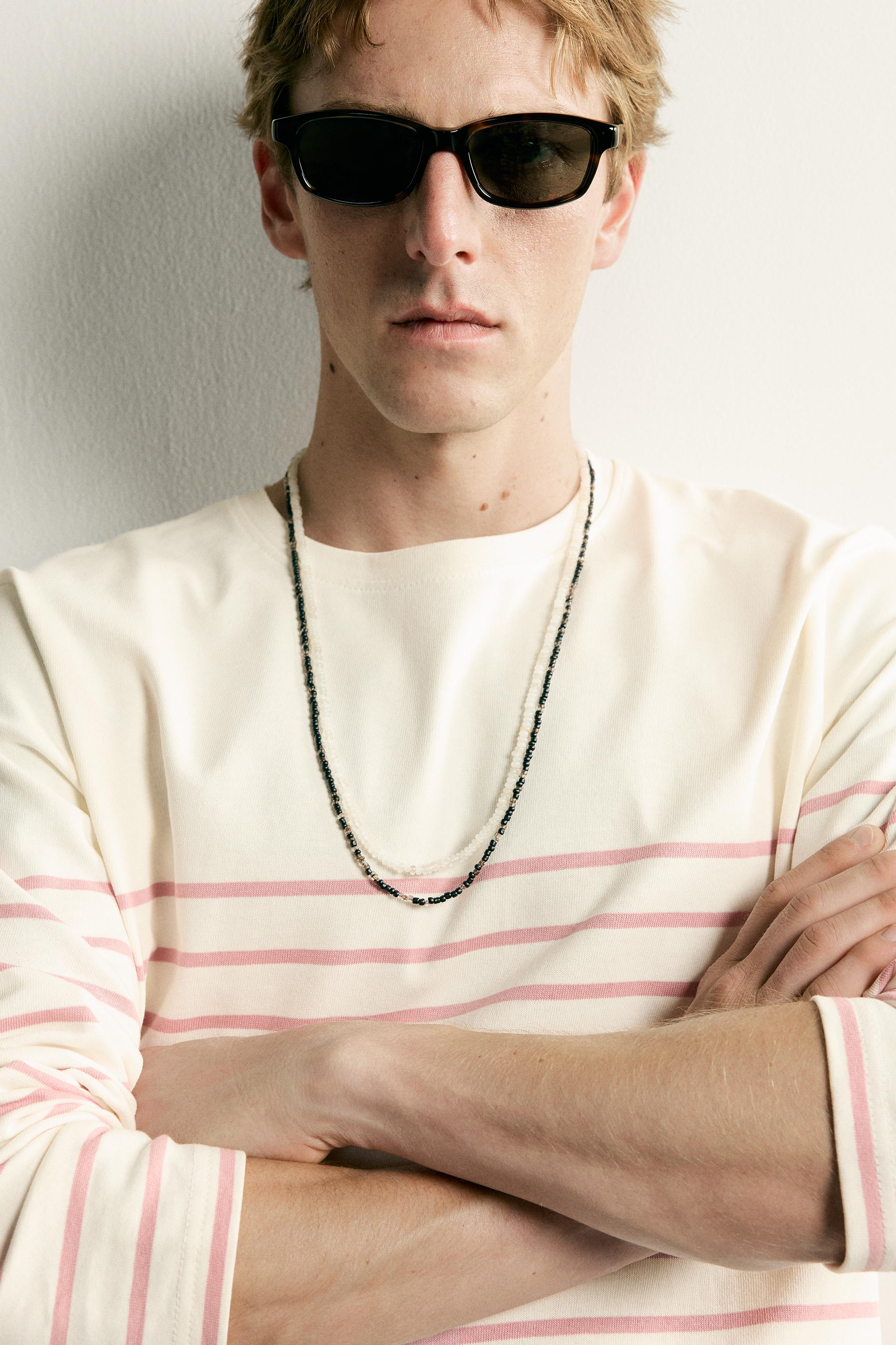 RELAXED FIT JACQUARD STRIPE T-SHIRT