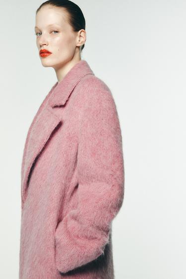 Zara WOOL BLEND OVERSIZE COAT ZW COLLECTION - Pastel pink
