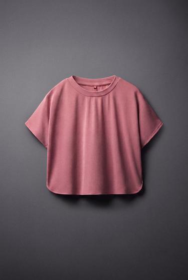 T-SHIRT FLUIDE SPORT EN MODAL - Rose poudré de Zara
