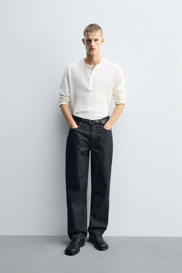 STRAIGHT-LEG JEANS - Navy blue by Zara