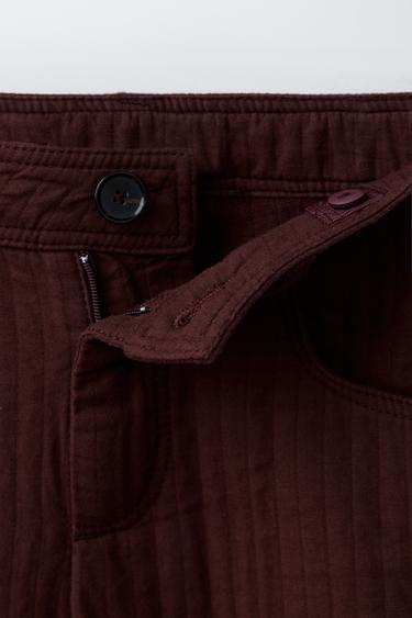 TEXTURED BARREL TROUSERS - Wine by Zara - Image 2