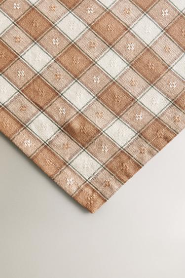 NAPPE CARREAU FIL TEINTÉ - Rose clair de Zara - Image 2