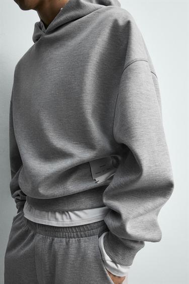 SWEAT À CAPUCHE ET PIÈCE - Gris chiné de Zara - Image 6