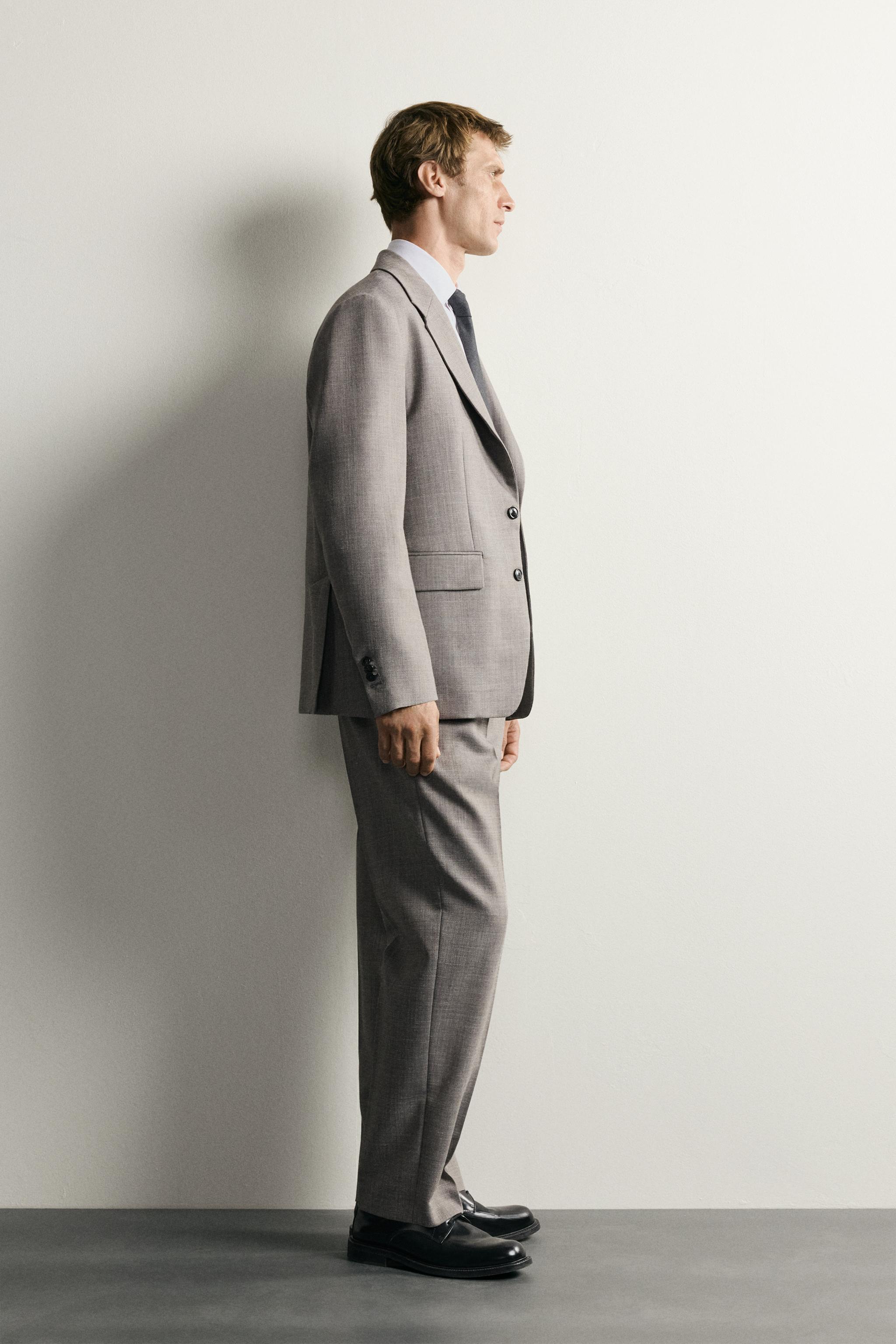 WOOL-BLEND REGULAR FIT TROUSERS