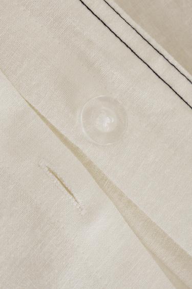 Zara TOPSTITCHED DUVET COVER - Oyster-white