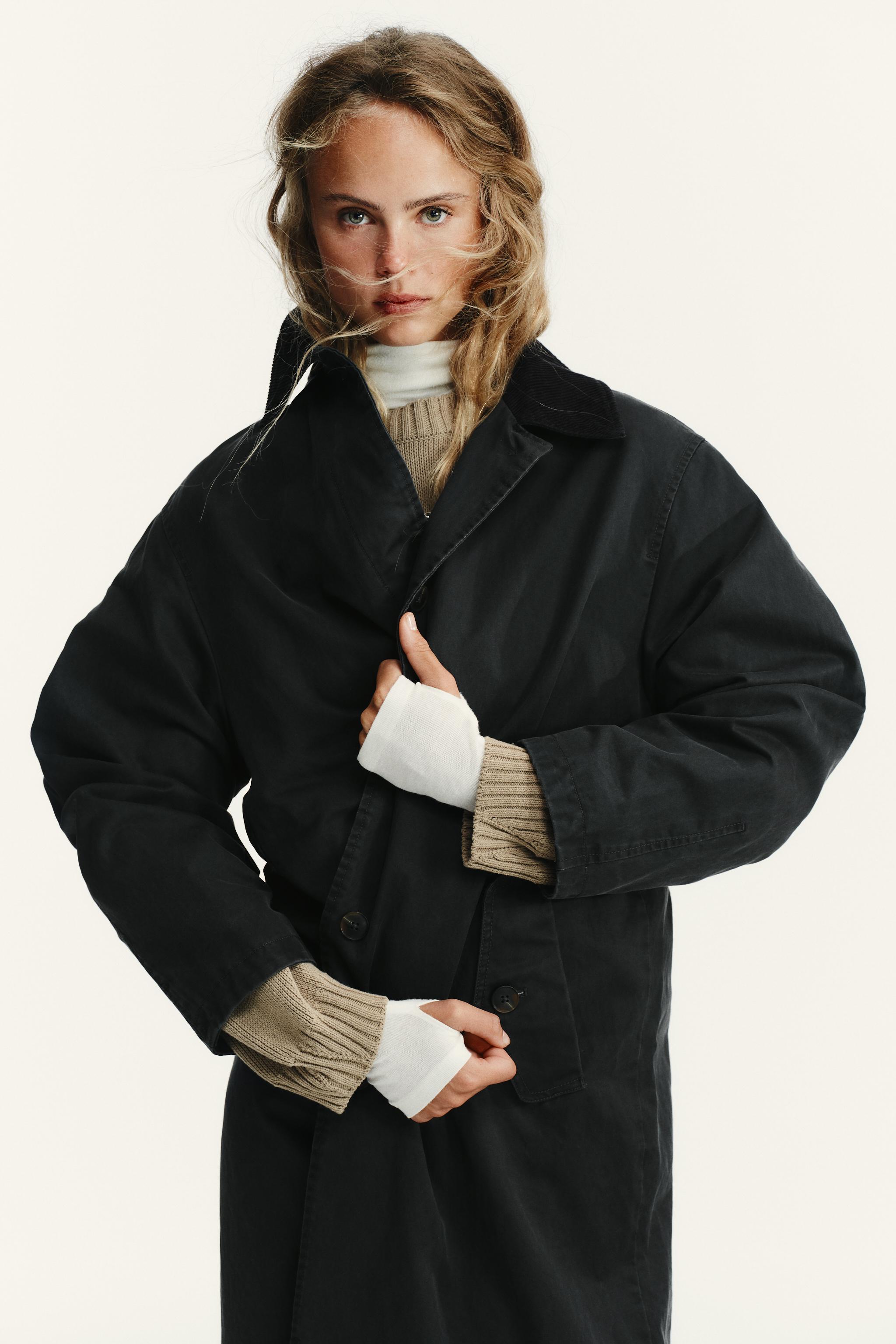【ZARA】●#ワックスフィニッシュ コーデュロイカラートレンチコート● ZARAワックスフィニッシュ コーデュロイカラートレンチコート