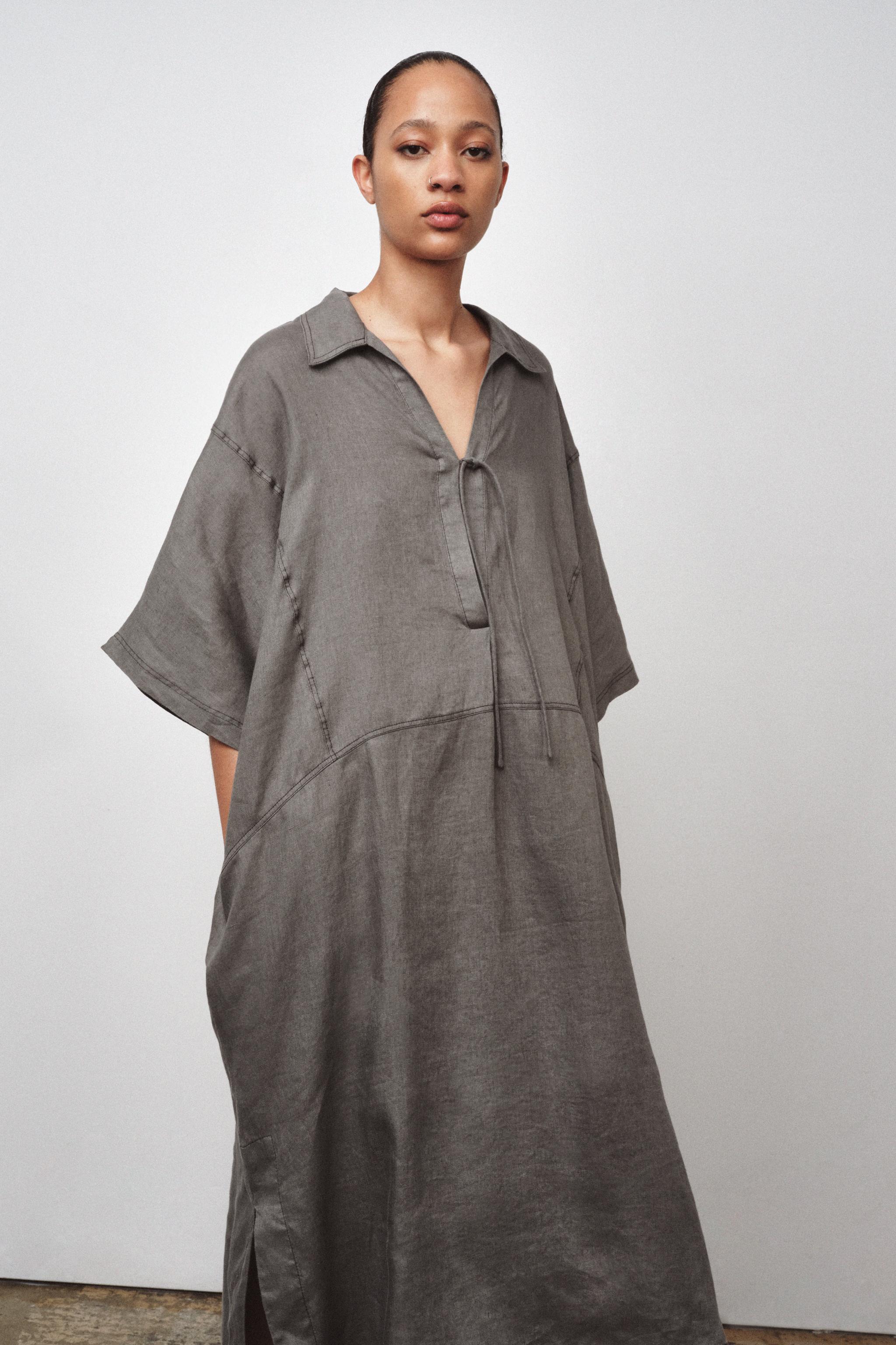 100% LINEN KAFTAN DRESS ZW COLLECTION
