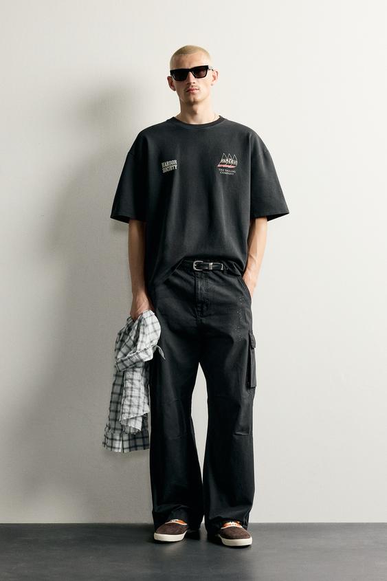 SWEAT DÉLAVÉ À IMPRIMÉS NAUTIQUES - Anthracite foncé de Zara - Image 0