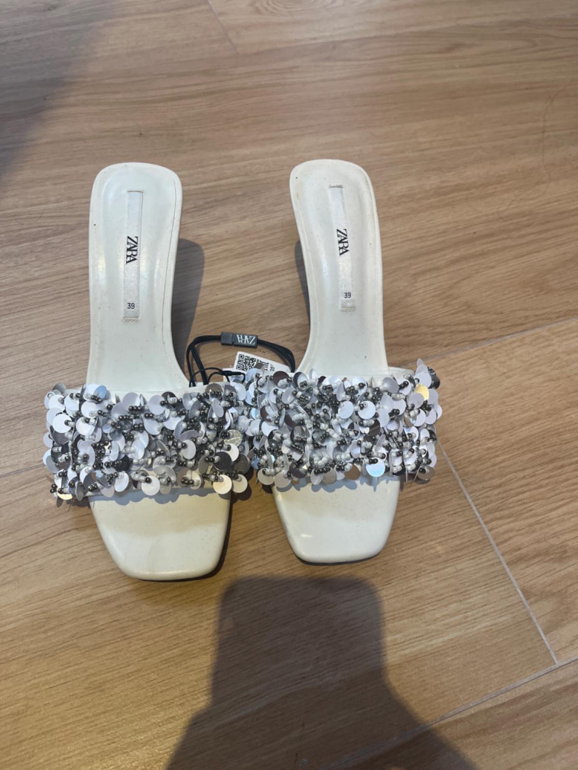BEADED HIGH-HEEL SANDALS