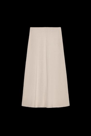 Zara SOFT MIDI SKIRT - Sand / Marl