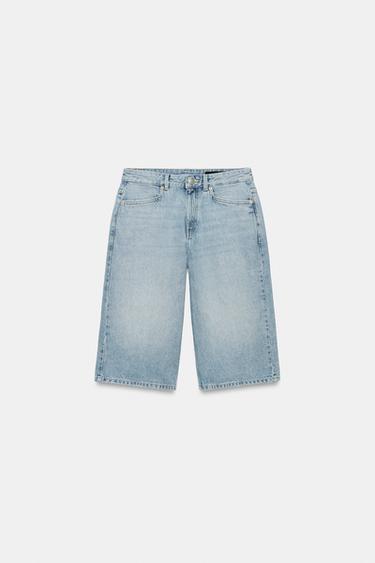 BERMUDA EN JEAN TAILLE NORMALE ZW COLLECTION - Bleu clair de Zara - Image 4