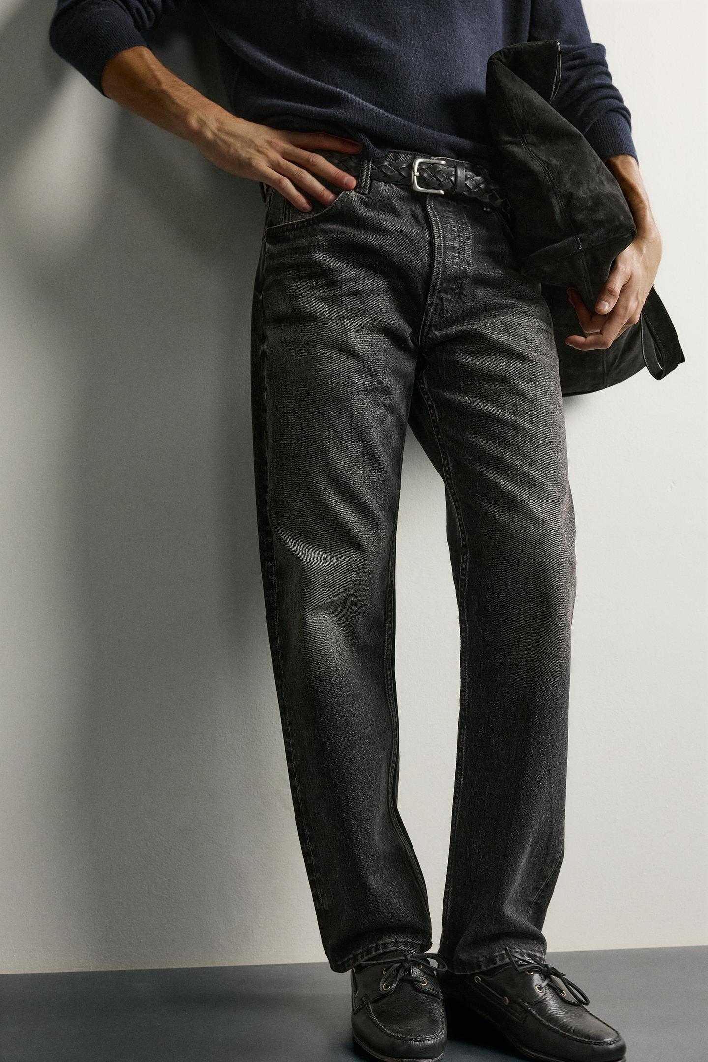 Мужские джинсы Zara Regular Fit, цвет: Угольный — фото 5