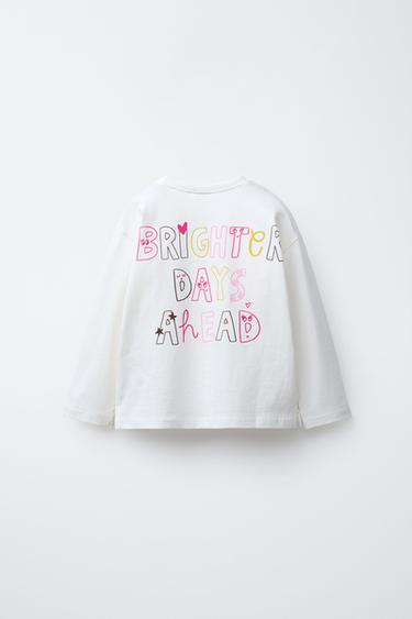 SLOGAN PRINT T-SHIRT - White by Zara - Image 1