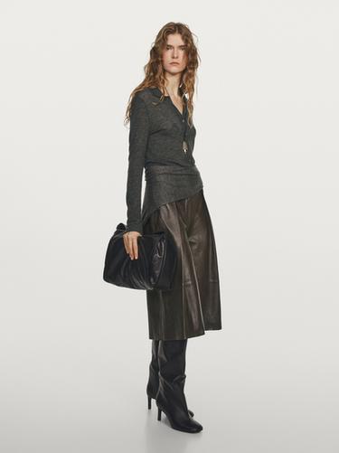 Zara 100% wool knit cardigan - Studio - Anthracite Gray