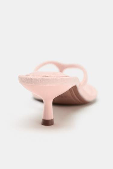 SOFT-FINISH KITTEN HEEL SANDALS - Pink by Zara - Image 4