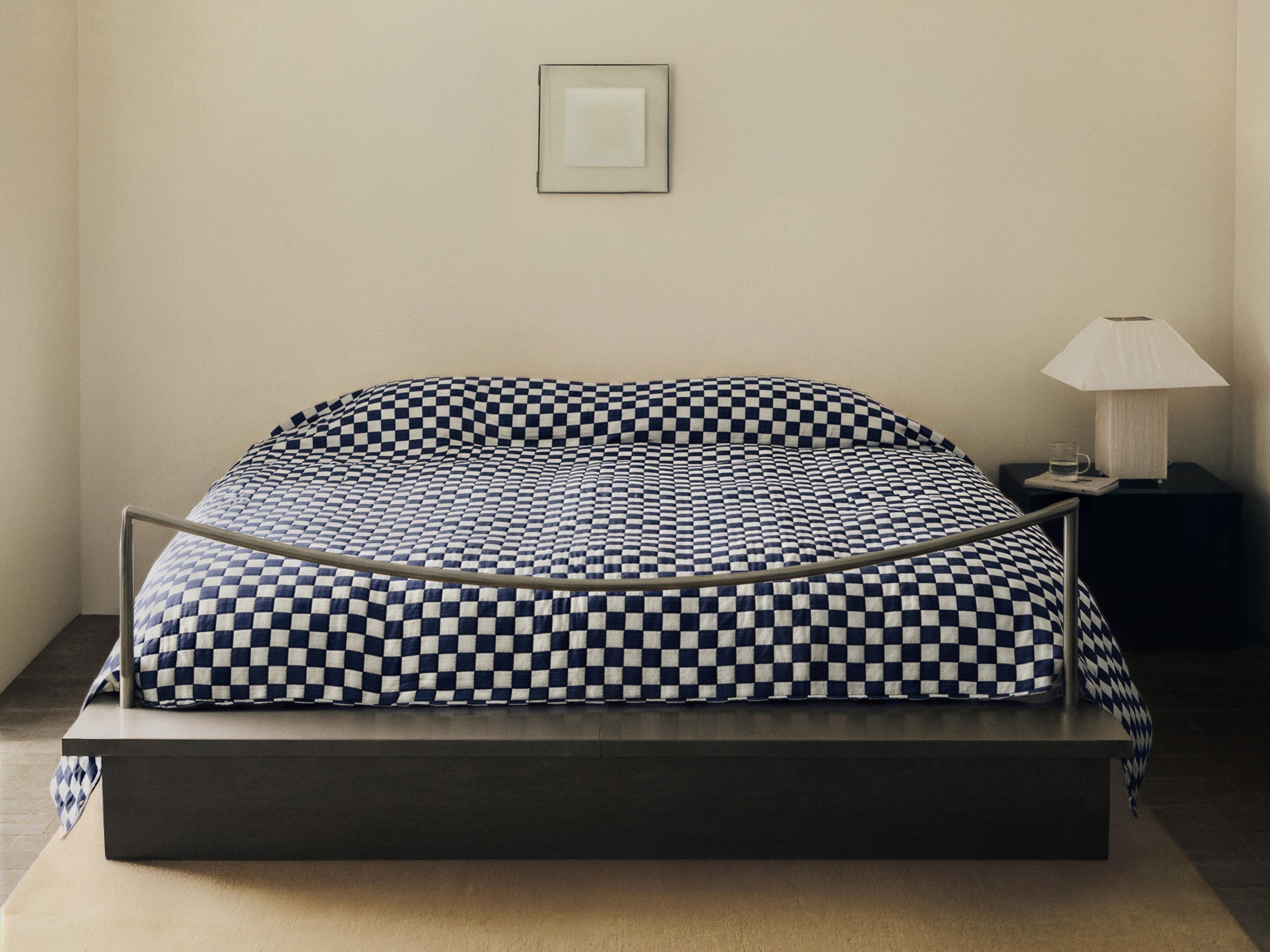 CHECK COTTON QUILT — Blue