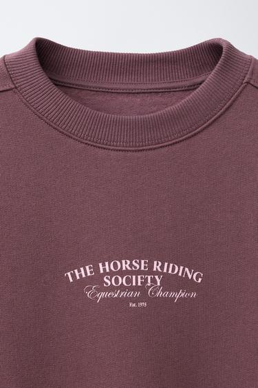RAISED SLOGAN SWEATSHIRT - Burgundy by Zara - Image 2