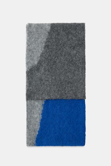 BUFANDA ESTAMPADA CON ALPACA - Gris de Zara