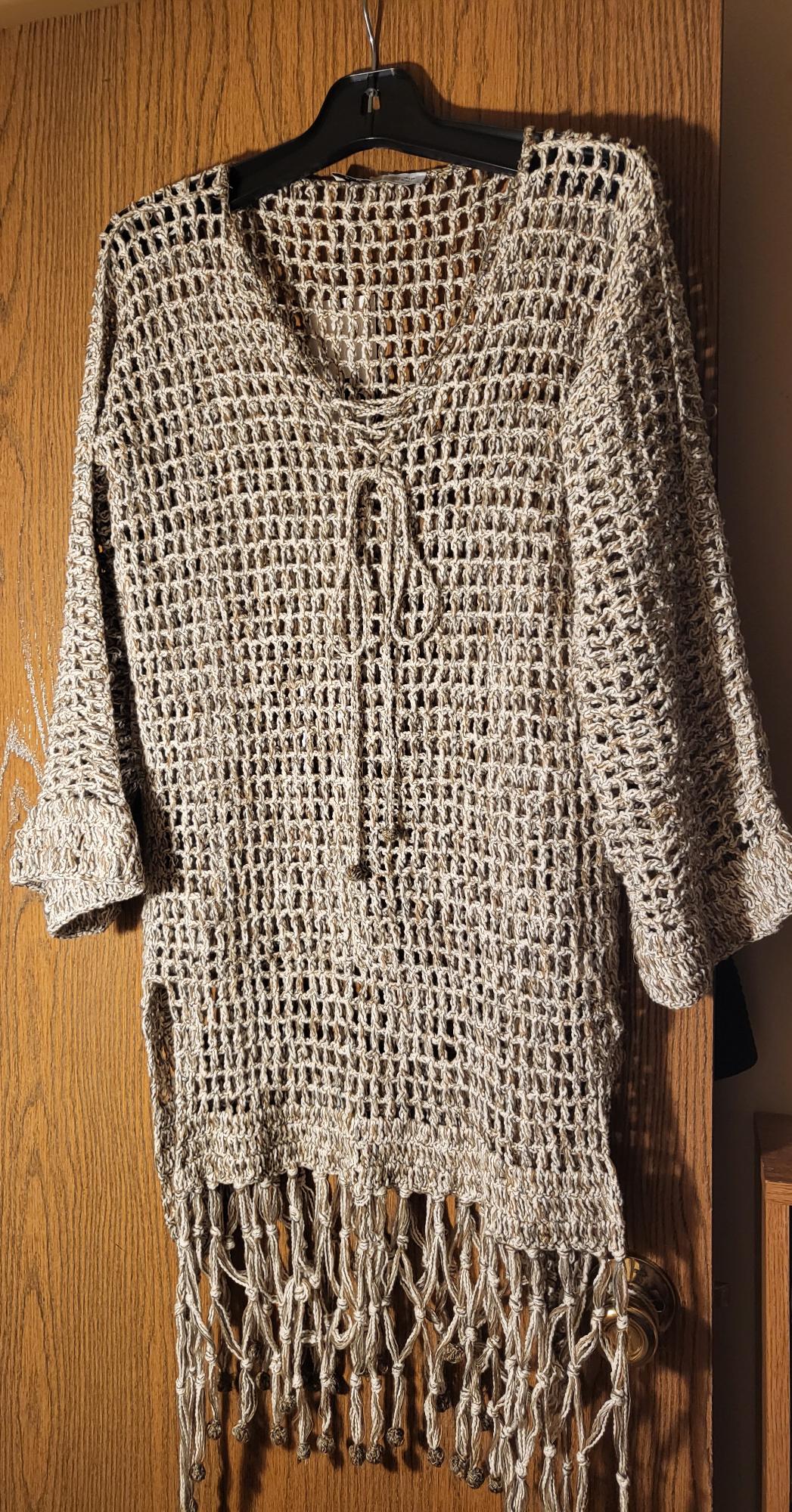 VESTIDO KAFTÁN CROCHET BORLAS