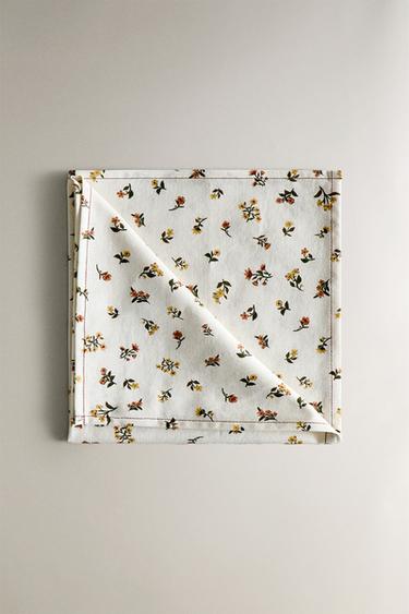 SERVIETTES DE TABLE FLEURS SAUVAGES (LOT DE 2) - Verdâtre de Zara