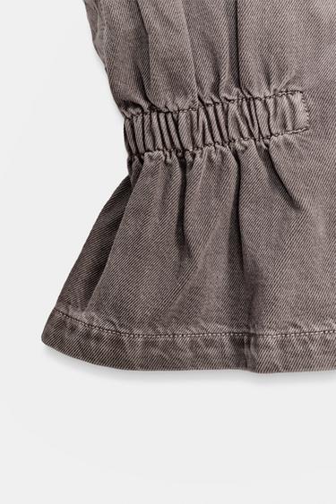 GILET Z1975 EN DENIM À COL MONTANT - Marron chiné de Zara - Image 7