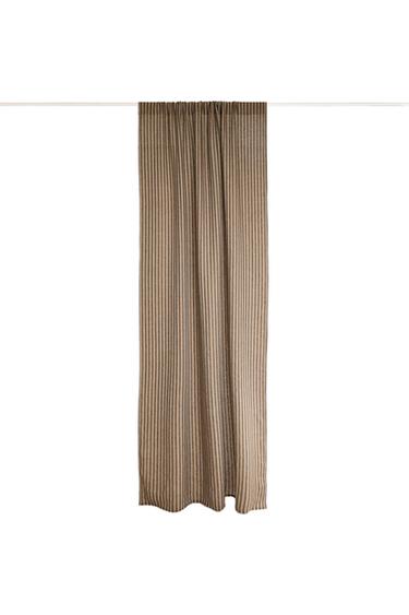 RIDEAU LIN RAYURES - Marron de Zara