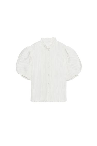 ZW COLLECTION PLEATED BLOUSE - Ecru by Zara