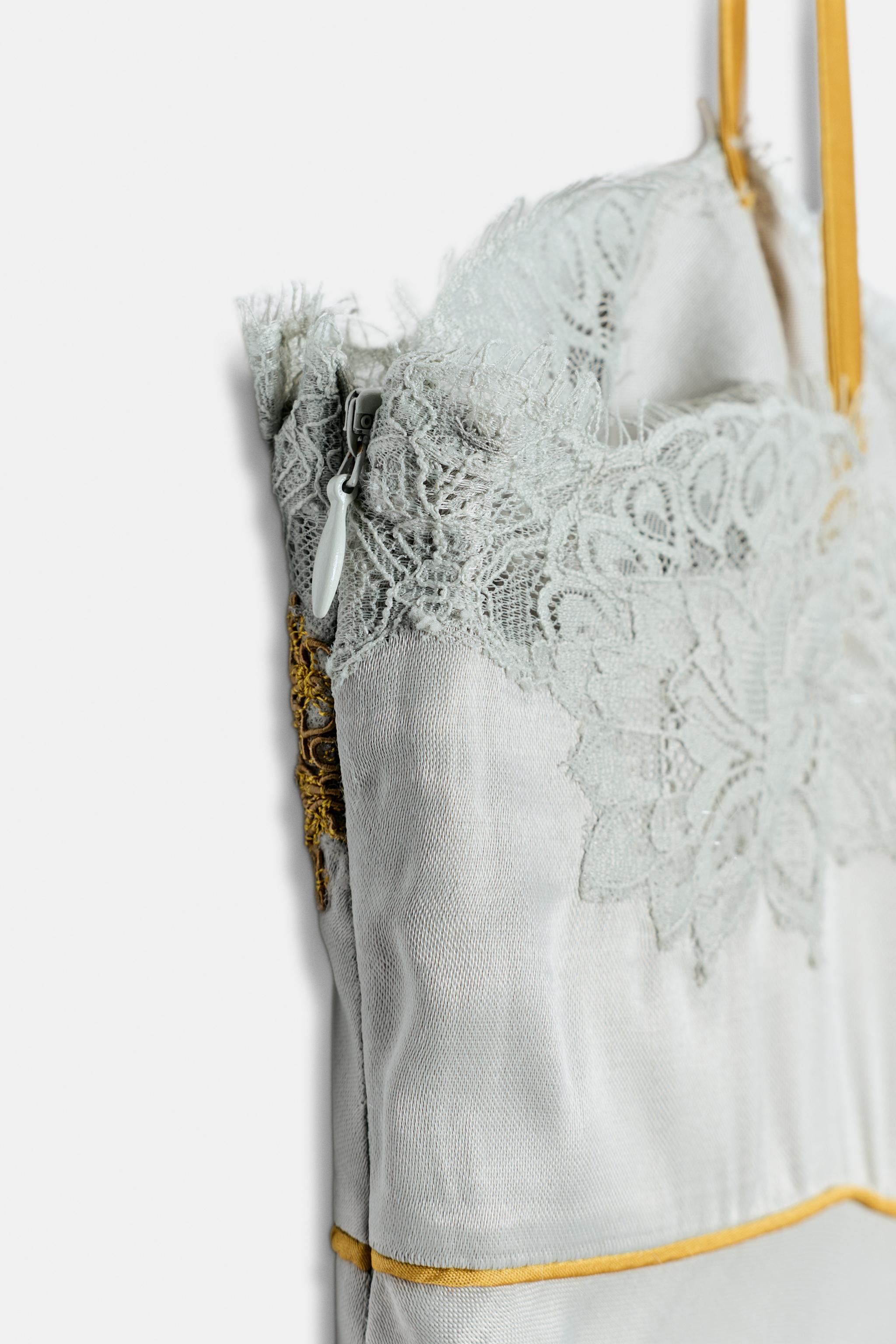 ZW COLLECTION レース ロングワンピース - パステルブルー | ZARA