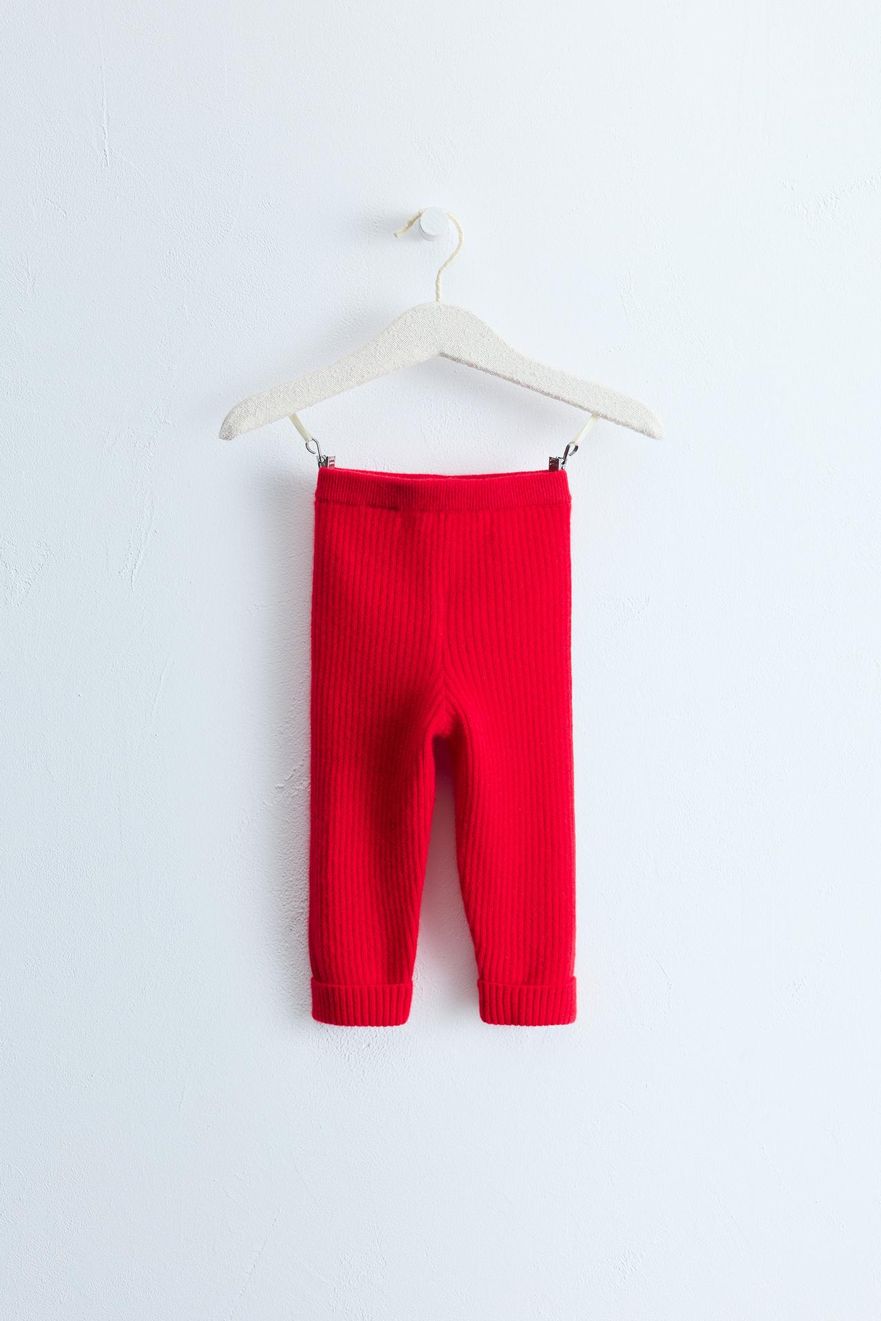 ZARA TIMELESS - 100% CASHMERE LEGGINGS — Red